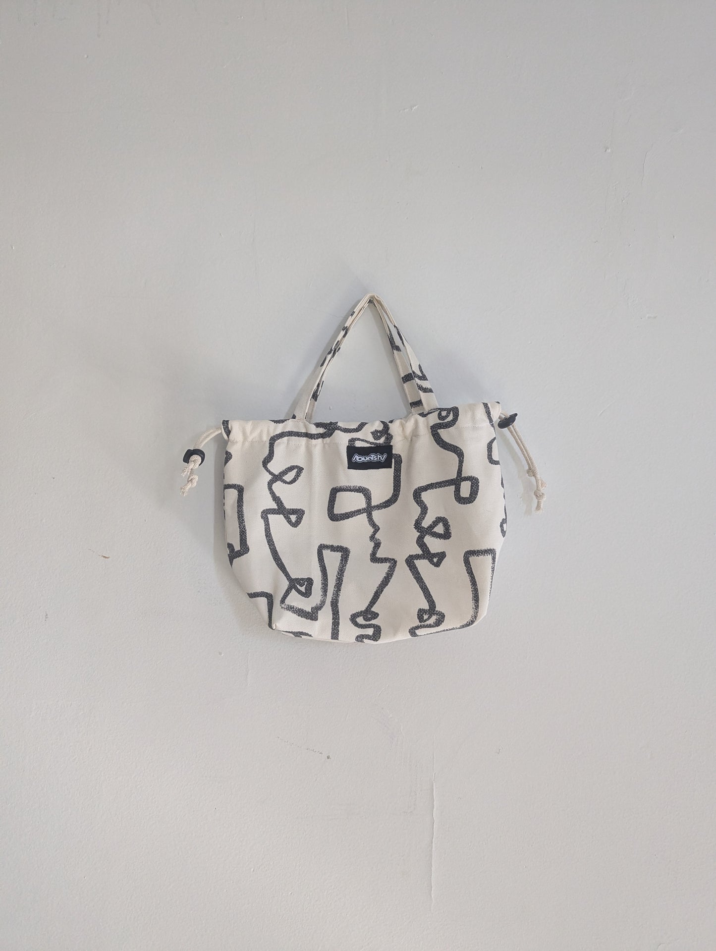 Abstract Faces Mini-Tote, Buntsh Bag
