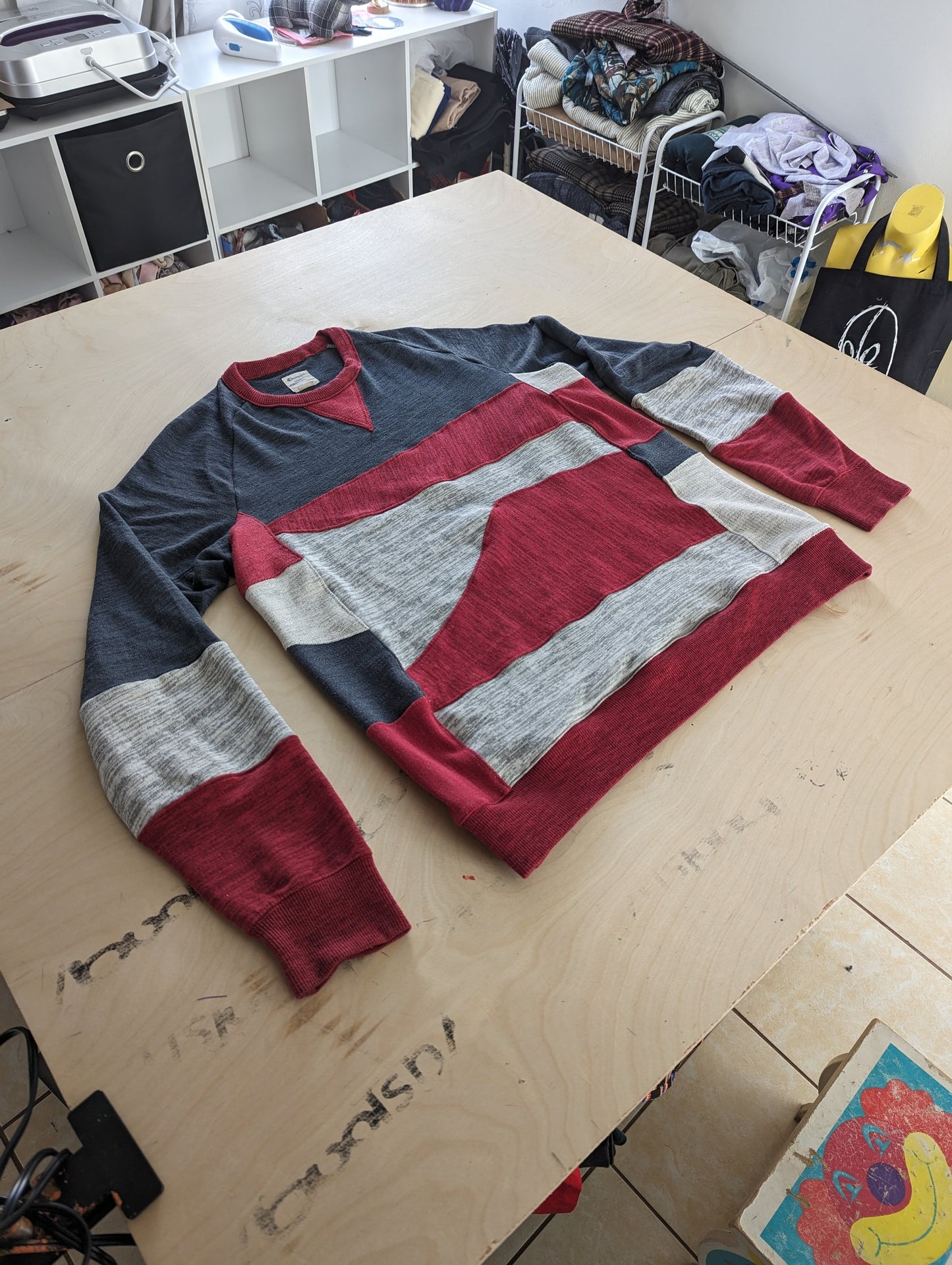 Upcycled / Reworked, Champions, 3-color Long Sleeve Shirt (1 of 1)