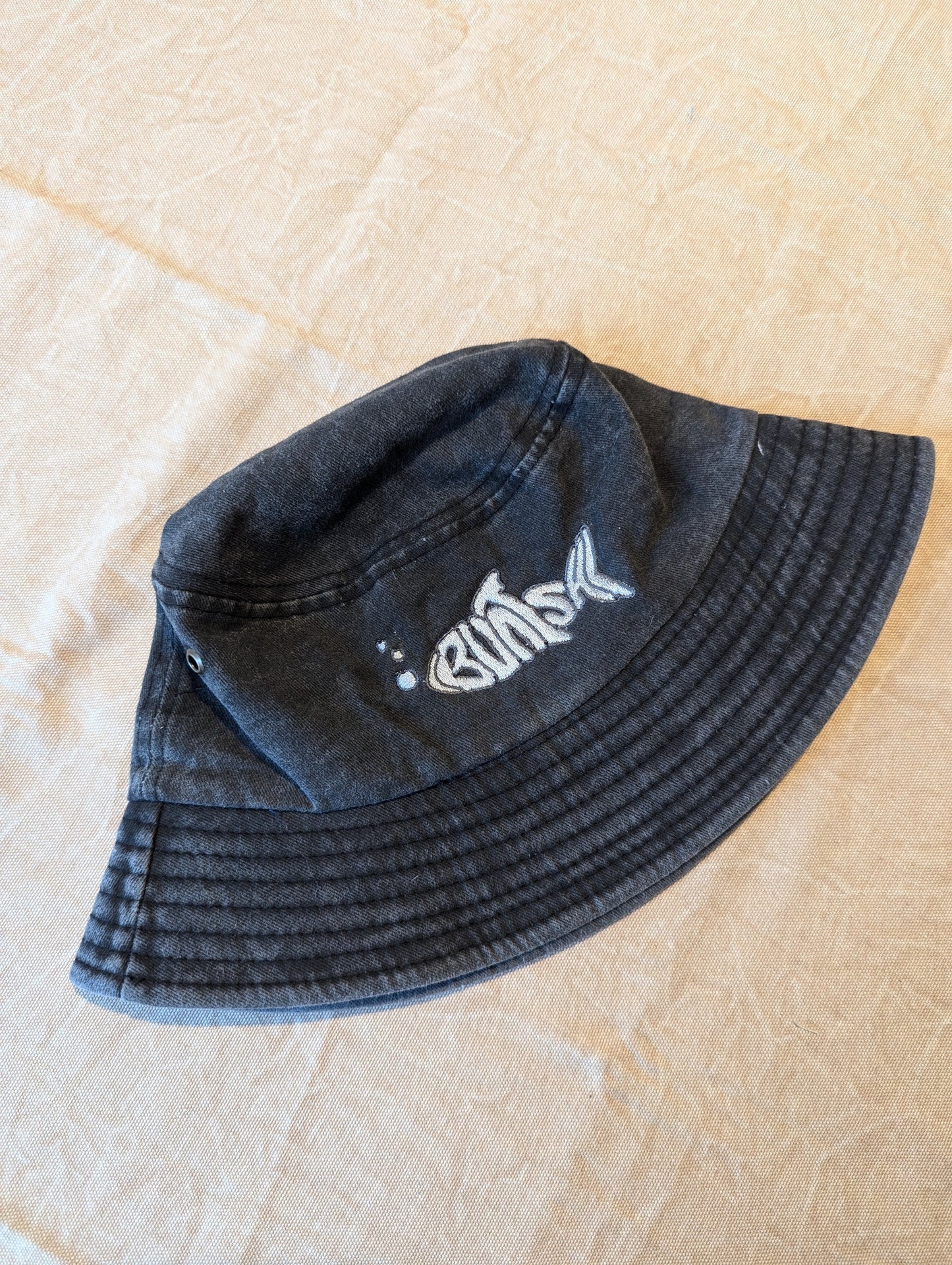 Buntsh-Fish logo, Charcoal-Gray, Bucket hat