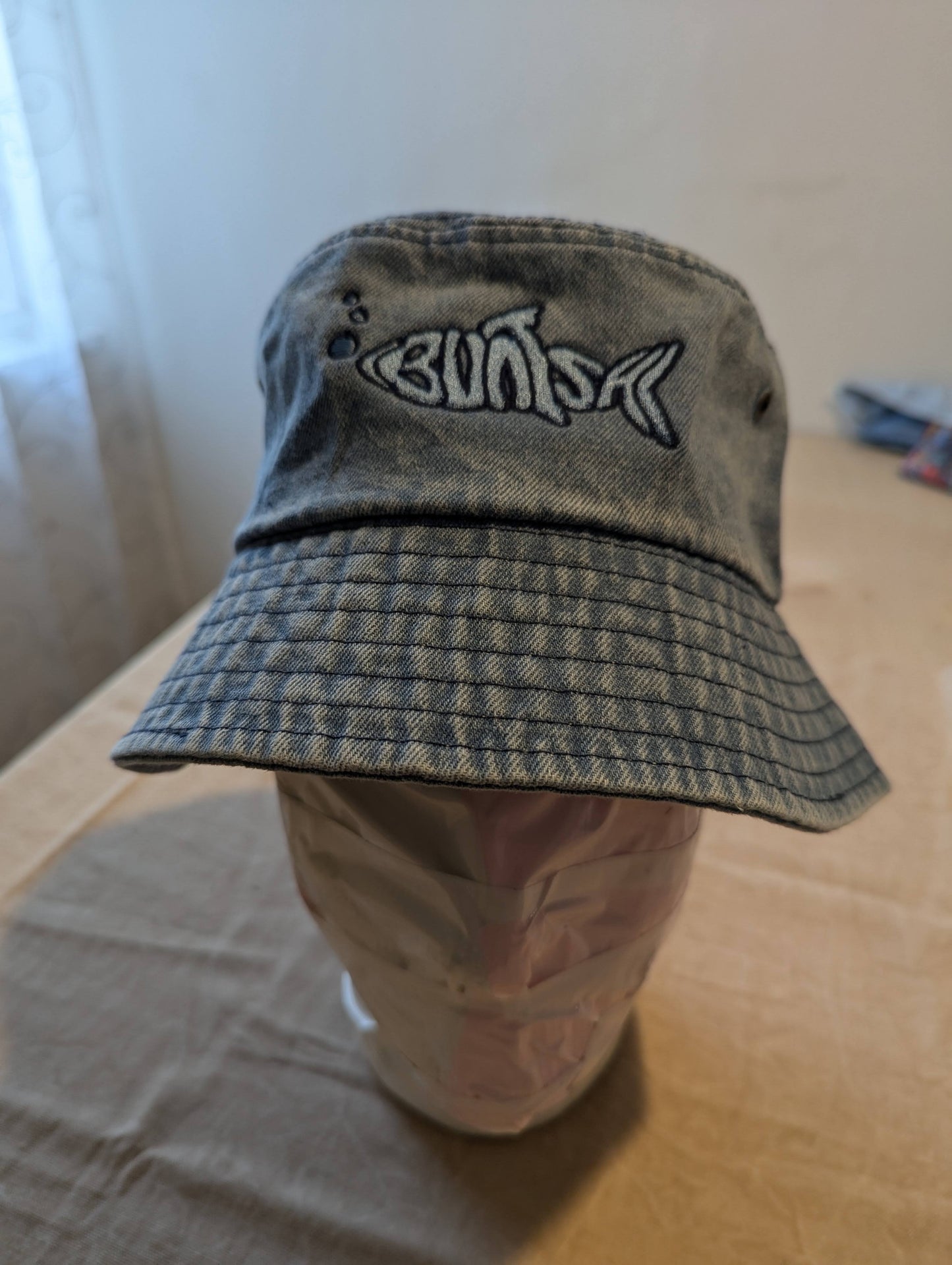 Buntsh-Fish logo, Blue-Jean, Bucket hat