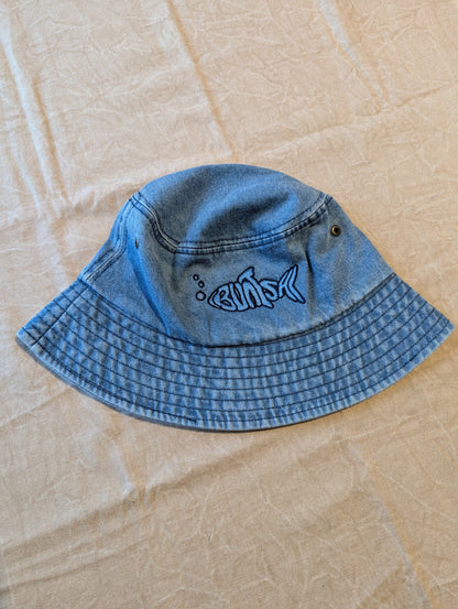 Buntsh-Fish logo, Blue-Jean, Bucket hat