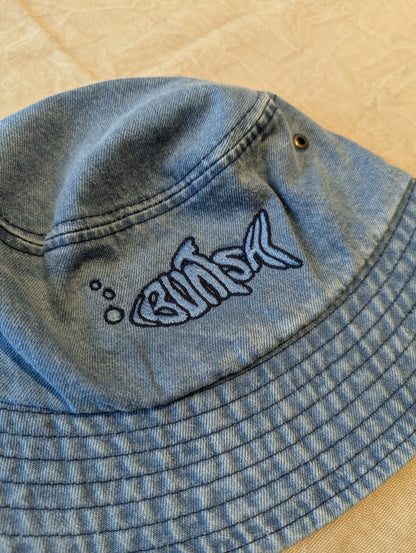 Buntsh-Fish logo, Blue-Jean, Bucket hat