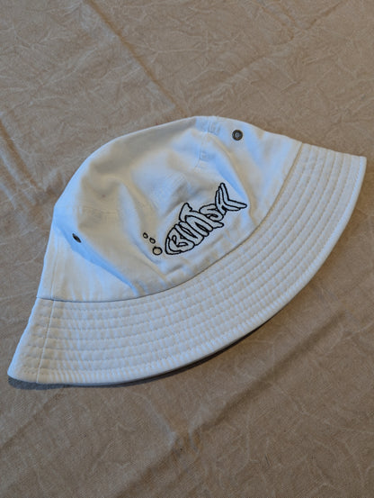 Buntsh-Fish logo, Ivory-White, Bucket hat