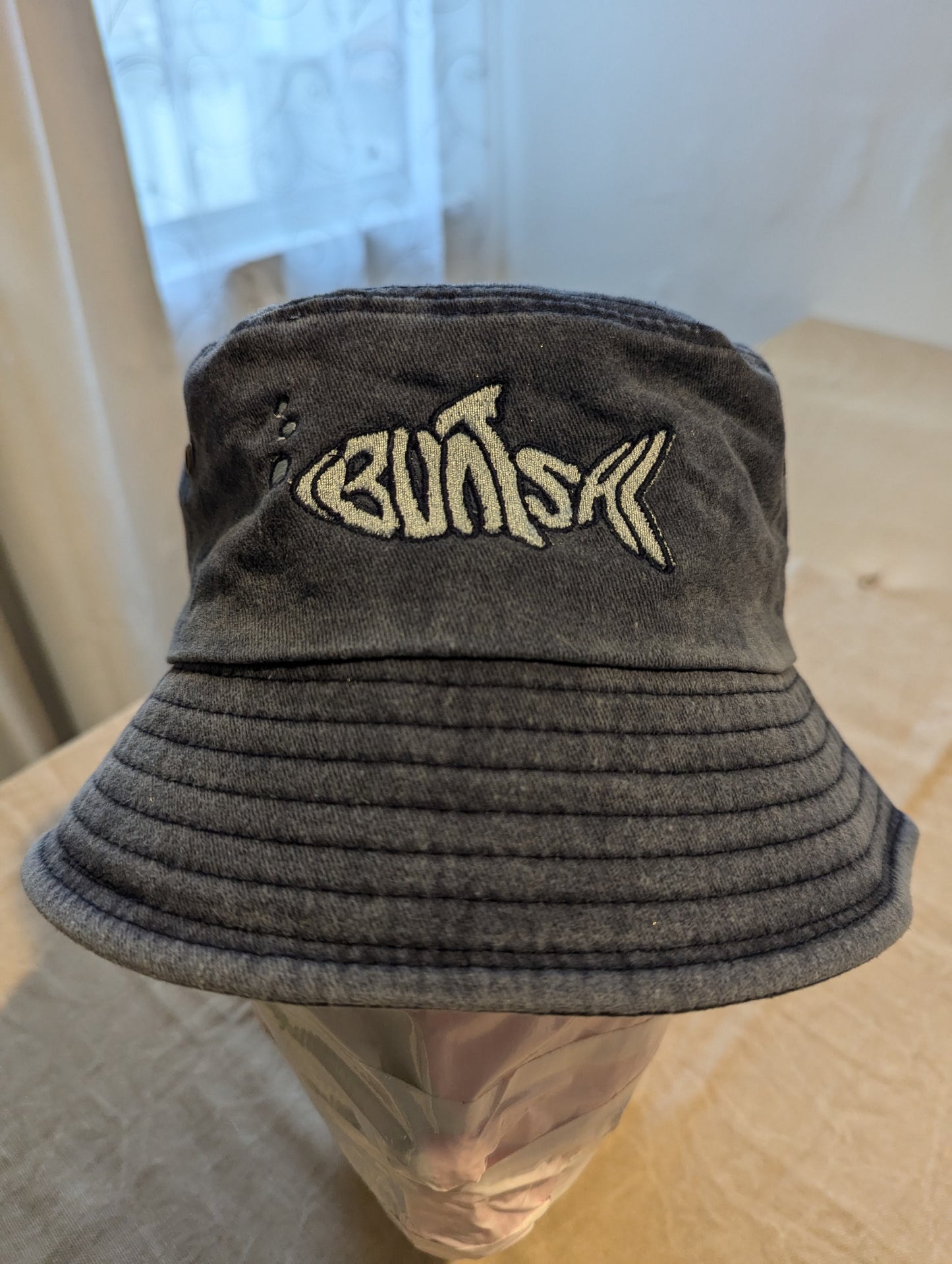 Buntsh-Fish logo, Blue-Jean, Bucket hat