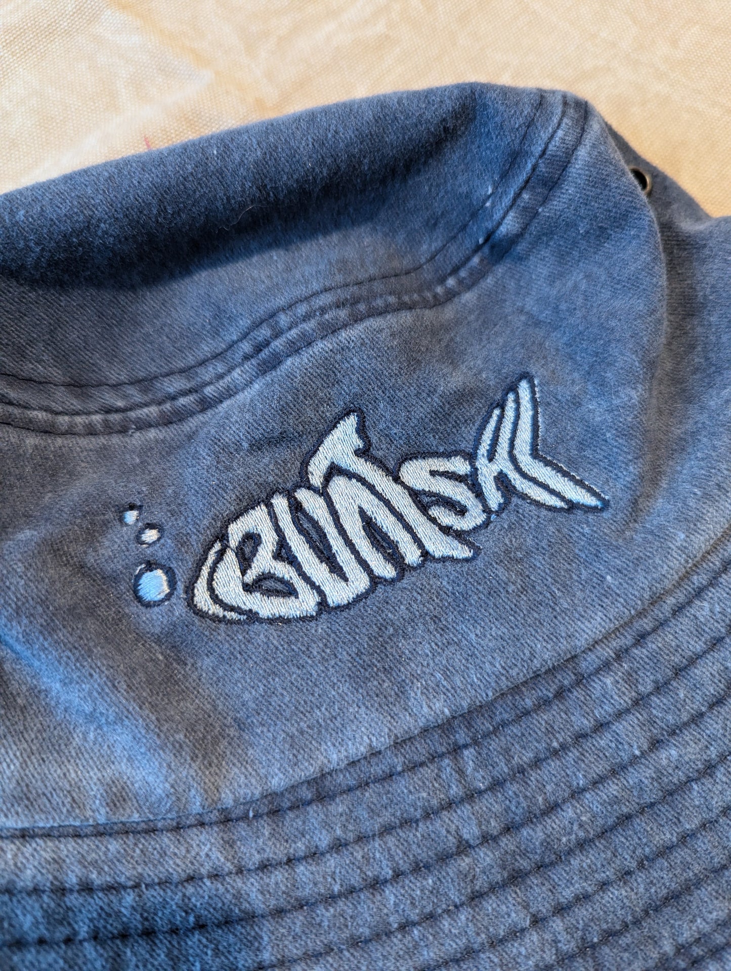 Buntsh-Fish logo, Blue-Jean, Bucket hat