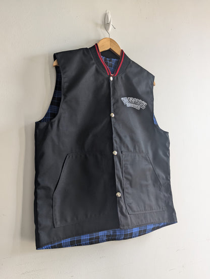 Handcrafted, Black, Snap-Button, DIYSkatePool Vest