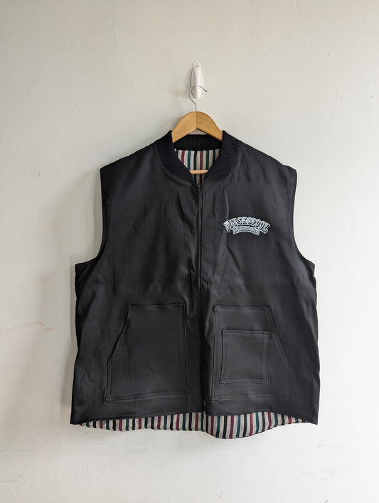 Handcrafted, Black, Zip-Up, DIYSkatePool Vest