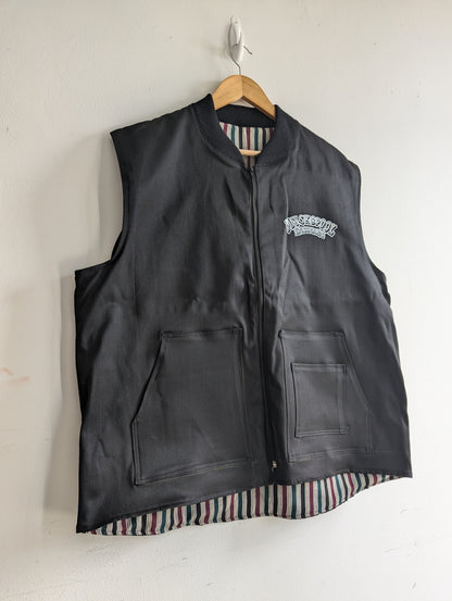 Handcrafted, Black, Zip-Up, DIYSkatePool Vest