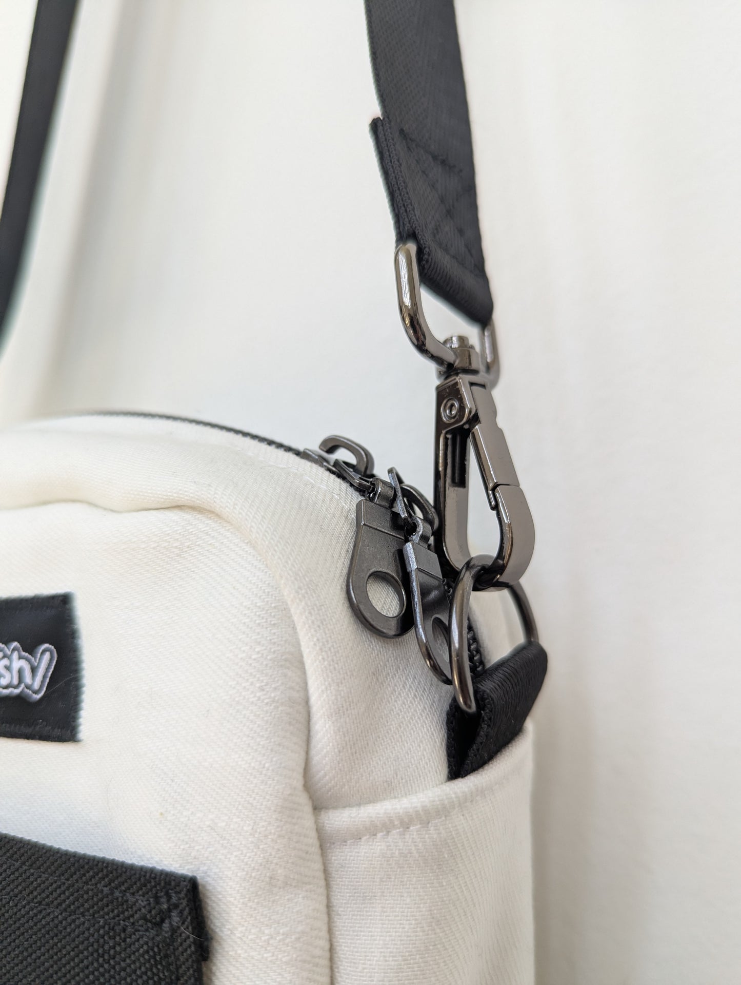 Upcycled "Onigiri" Buntsh-box bag,  Black & White (1 of 1)