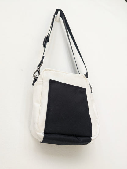 Upcycled "Onigiri" Buntsh-box bag,  Black & White (1 of 1)