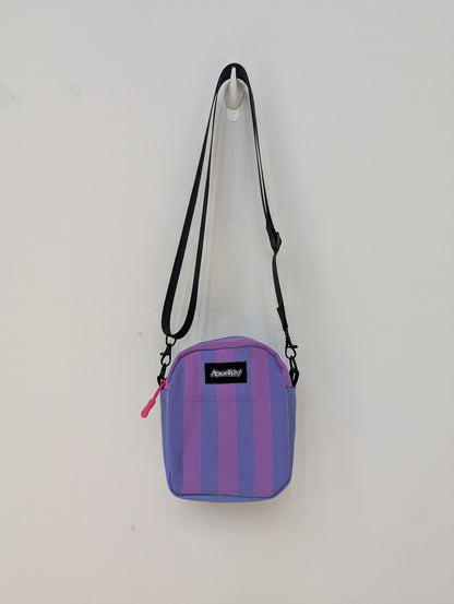 Upcycled Buntsh-box bag, Lavender/Purple & Pink Pin-Striped Pattern Fabric (1 of 1)
