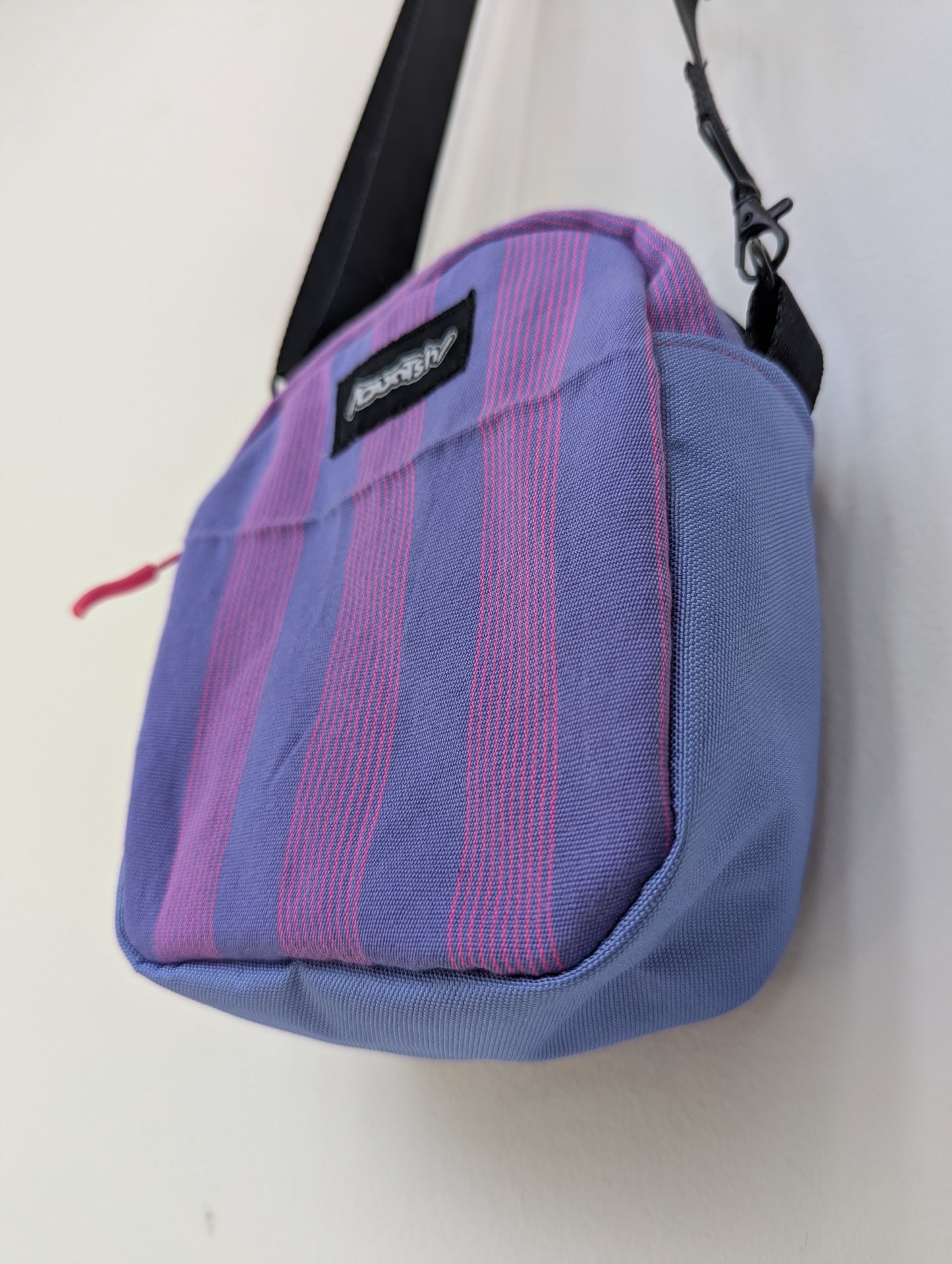 Upcycled Buntsh-box bag, Lavender/Purple & Pink Pin-Striped Pattern Fabric (1 of 1)