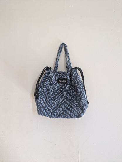 Blue Herringbone Mini-Tote, Buntsh Bag