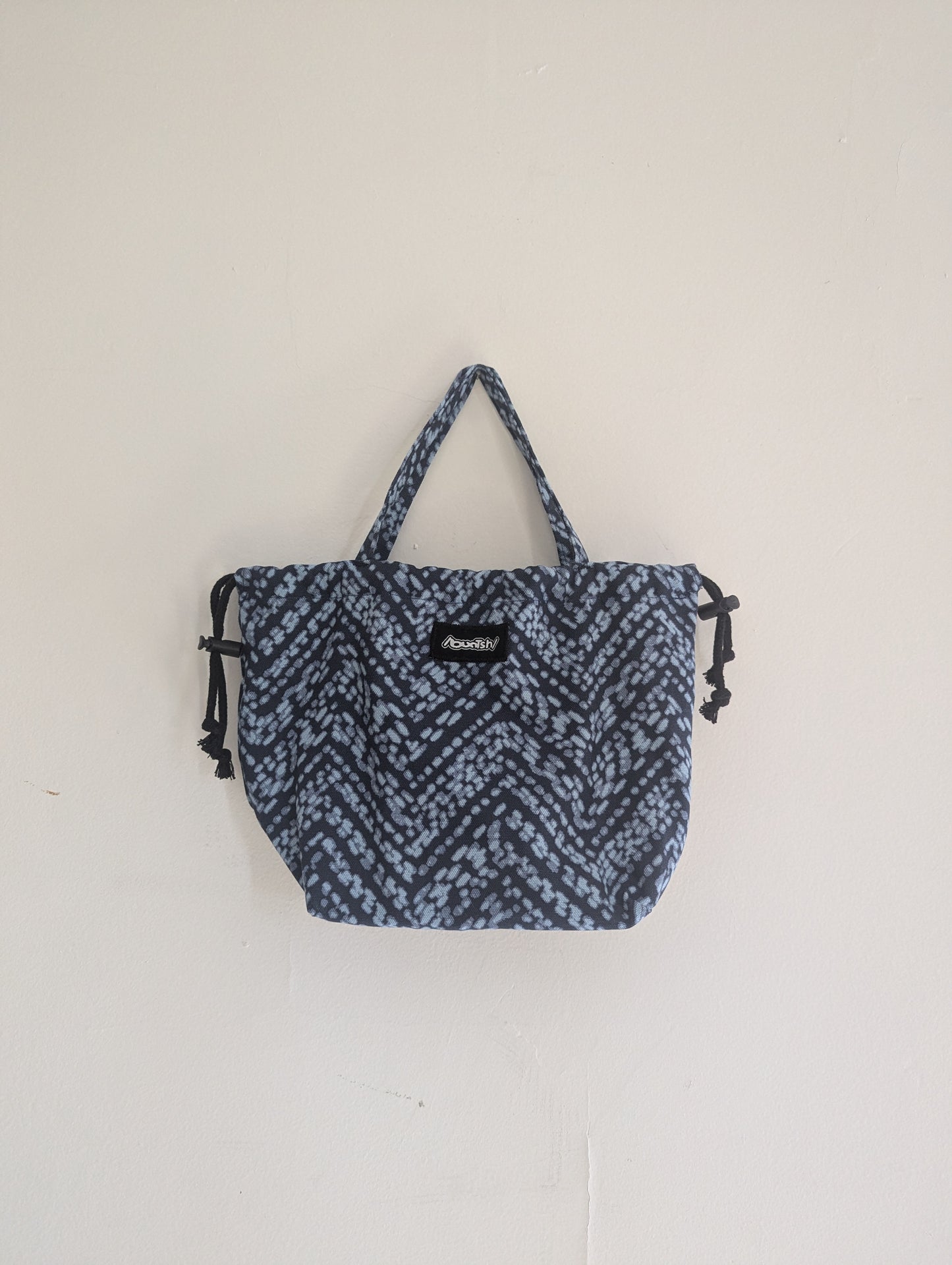 Blue Herringbone Mini-Tote, Buntsh Bag
