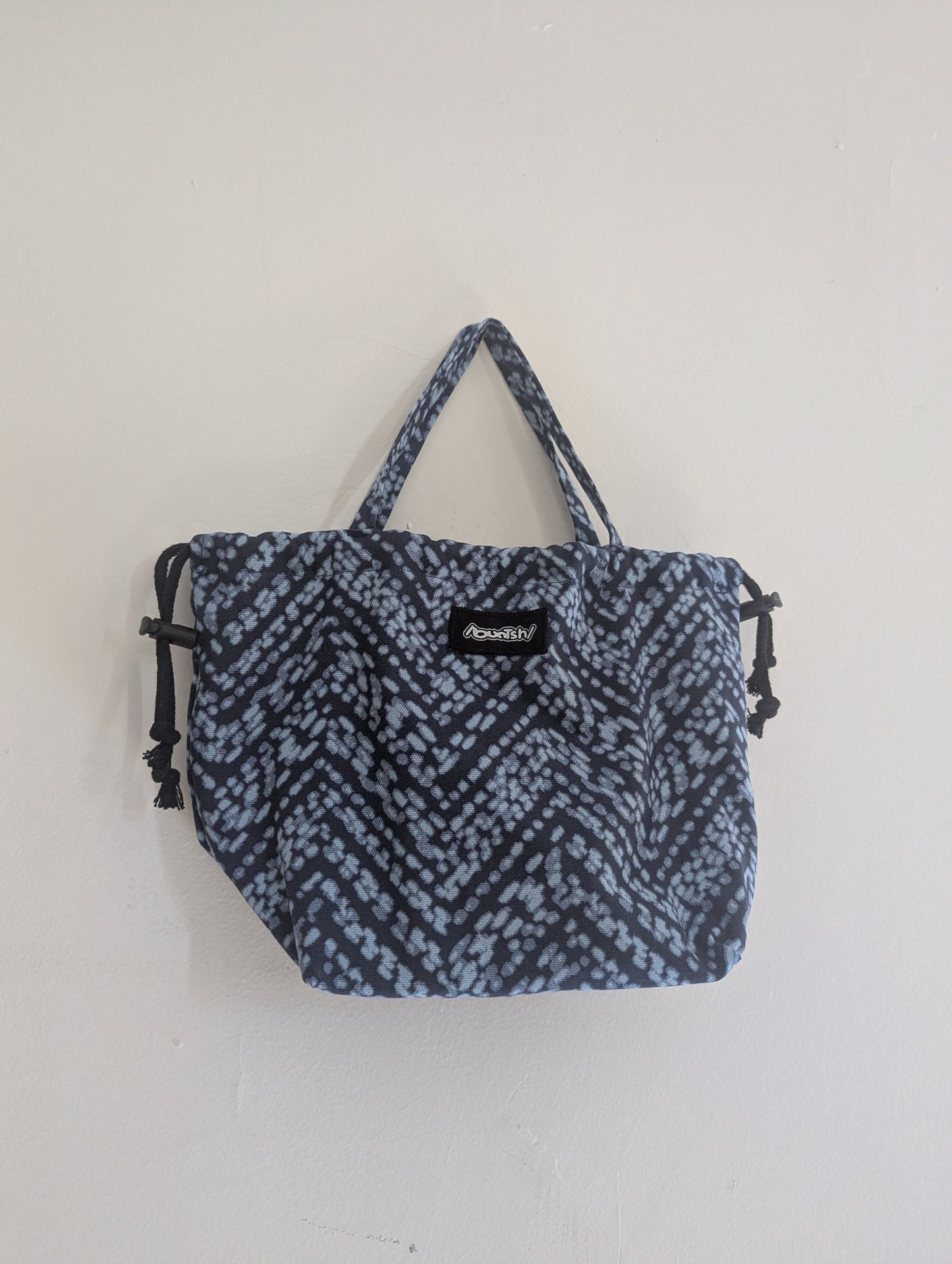 Blue Herringbone Mini-Tote, Buntsh Bag
