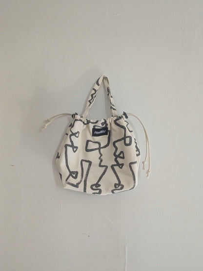 Abstract Faces Mini-Tote, Buntsh Bag