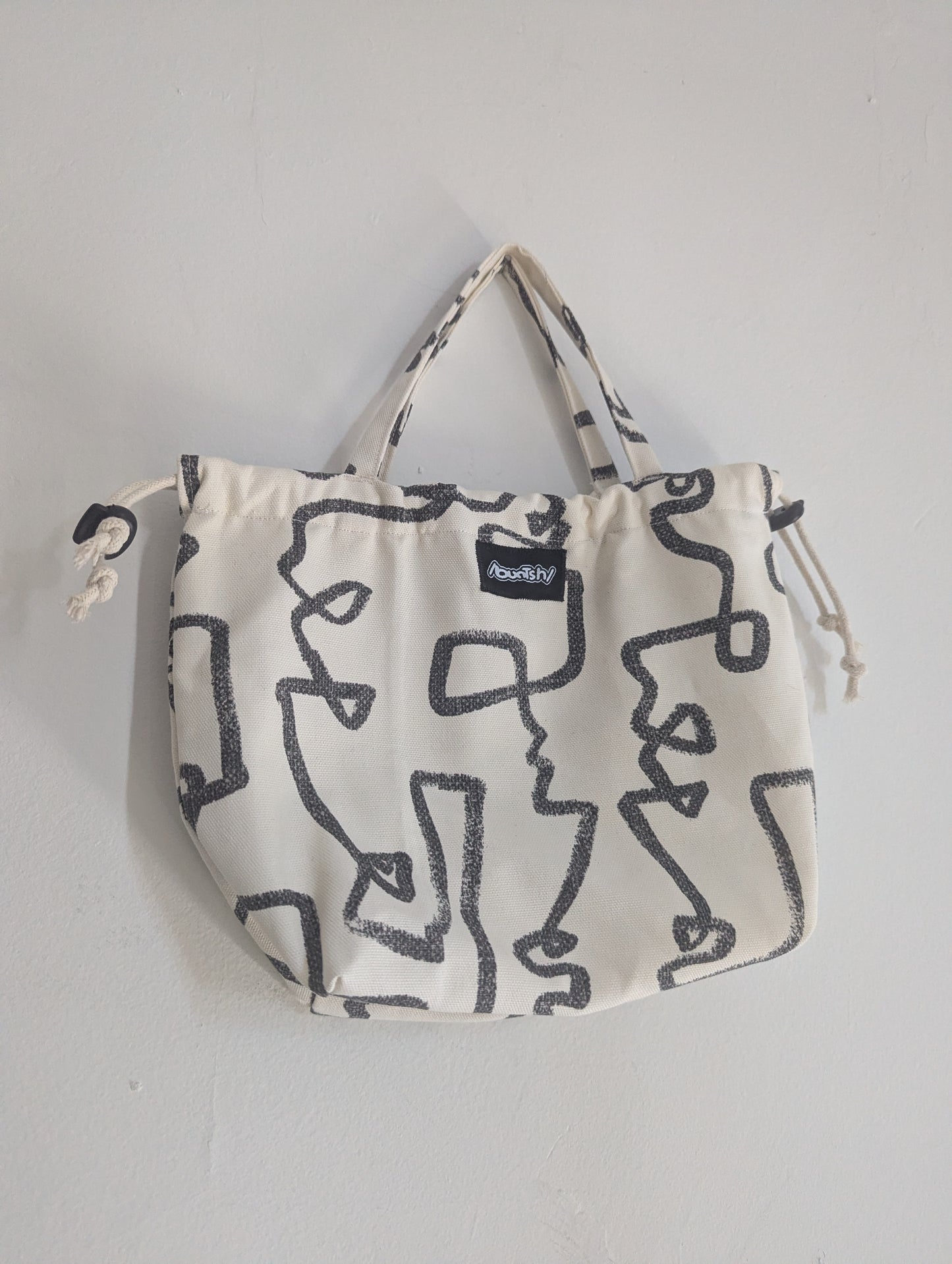 Abstract Faces Mini-Tote, Buntsh Bag