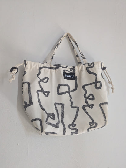 Abstract Faces Mini-Tote, Buntsh Bag