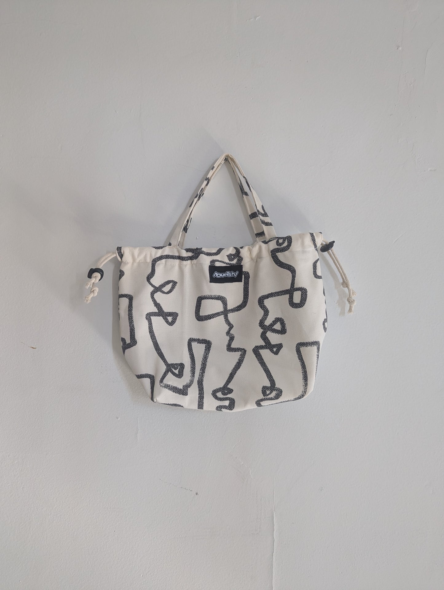 Abstract Faces Mini-Tote, Buntsh Bag
