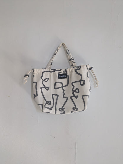 Abstract Faces Mini-Tote, Buntsh Bag