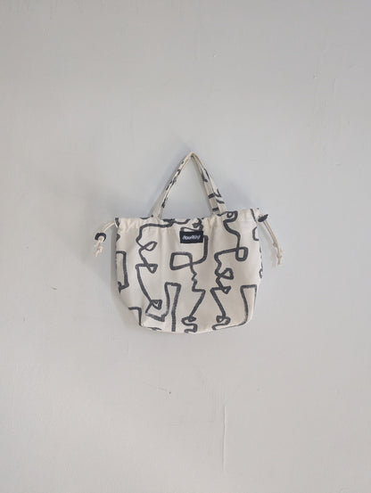Abstract Faces Mini-Tote, Buntsh Bag