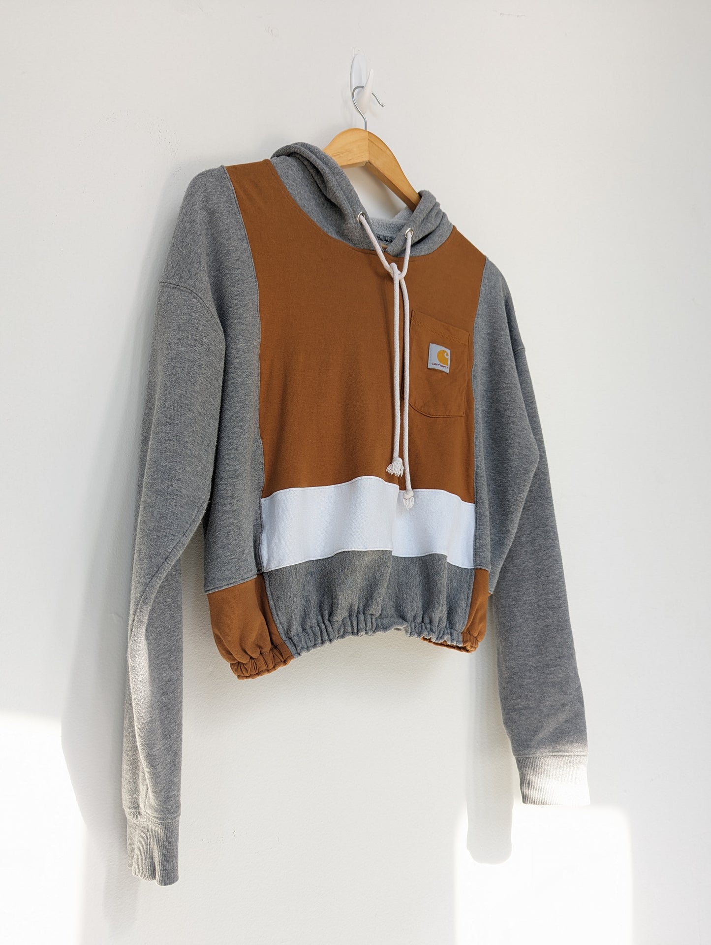 Upcycled Carhartt T-shirt, into Color Block Hoodie (1 of 1 item)