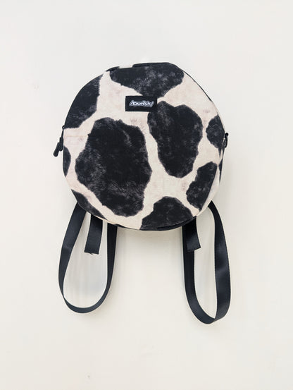1of1 Handcrafted Cow print, Circle backpack & Water Bag Set