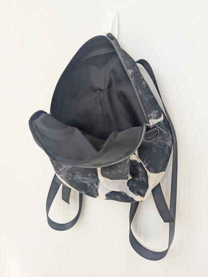 1of1 Handcrafted Cow print, Circle backpack & Water Bag Set