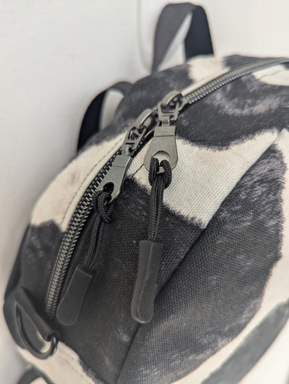 1of1 Handcrafted Cow print, Circle backpack & Water Bag Set